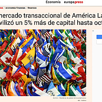 El mercado transaccional de Amrica Latina moviliz un 5% ms de capital hasta octubre